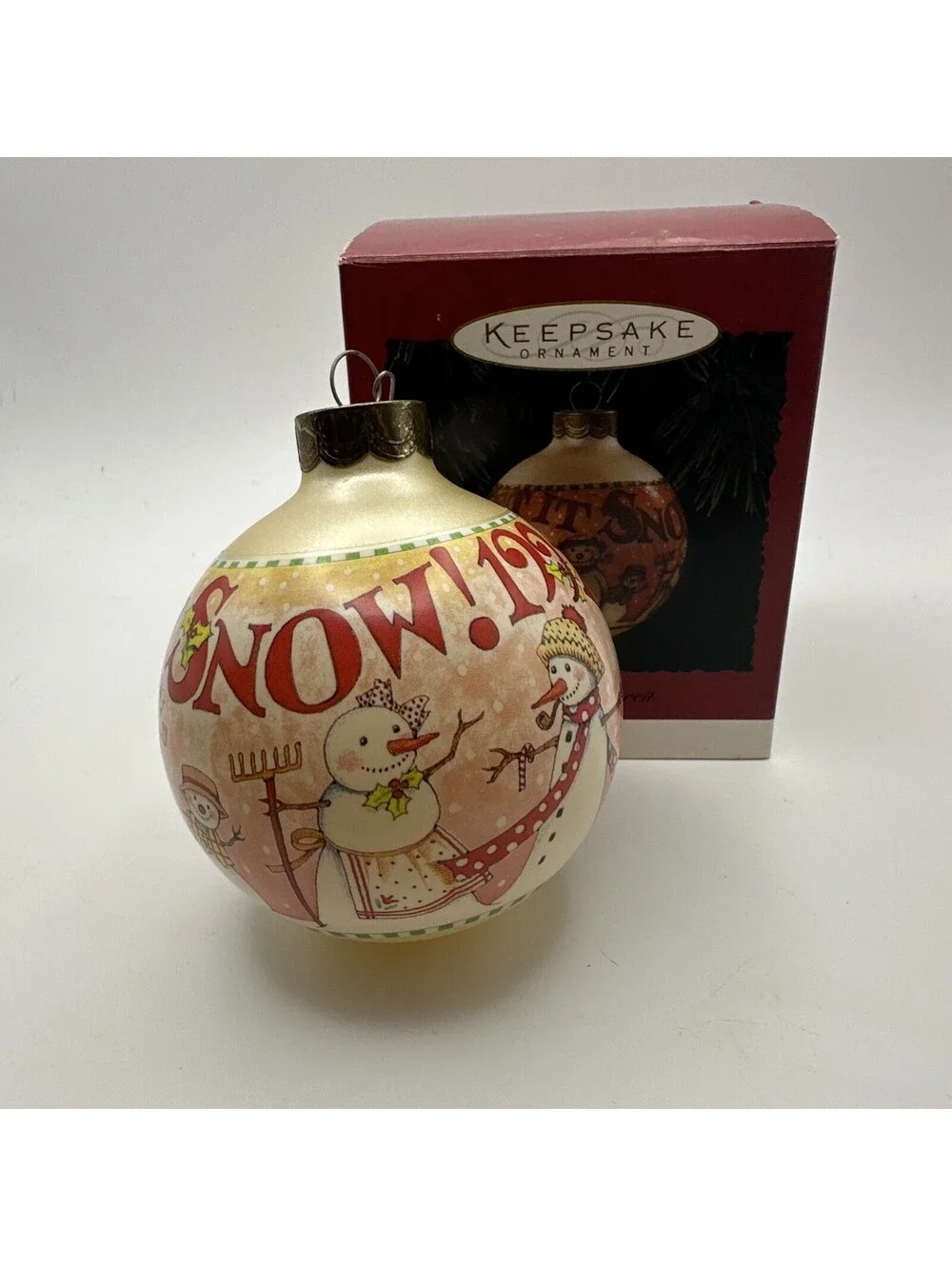 Hallmark Keepsake Mary Engelbreit Let it Snow 1994 Glass Ornament